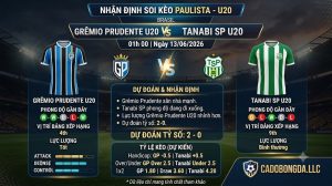 Nhận định soi kèo Gremio Prudente U20 vs Tanabi SP U20 01h 00 ngày 13/06/2026 – Paulista - U20