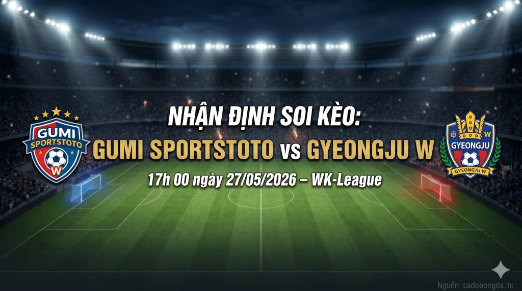 Nhận định soi kèo Gumi Sportstoto W vs Gyeongju W 17h 00 ngày 27/05/2026 – WK-League