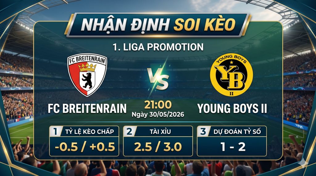 Nhận định soi kèo Breitenrain vs Young Boys II 21h 00 ngày 30/05/2026 – 1. Liga Promotion