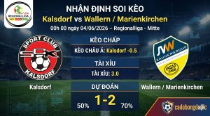 Nhận định soi kèo Kalsdorf vs Wallern / Marienkirchen 00h 00 ngày 04/06/2026 – Regionalliga - Mitte